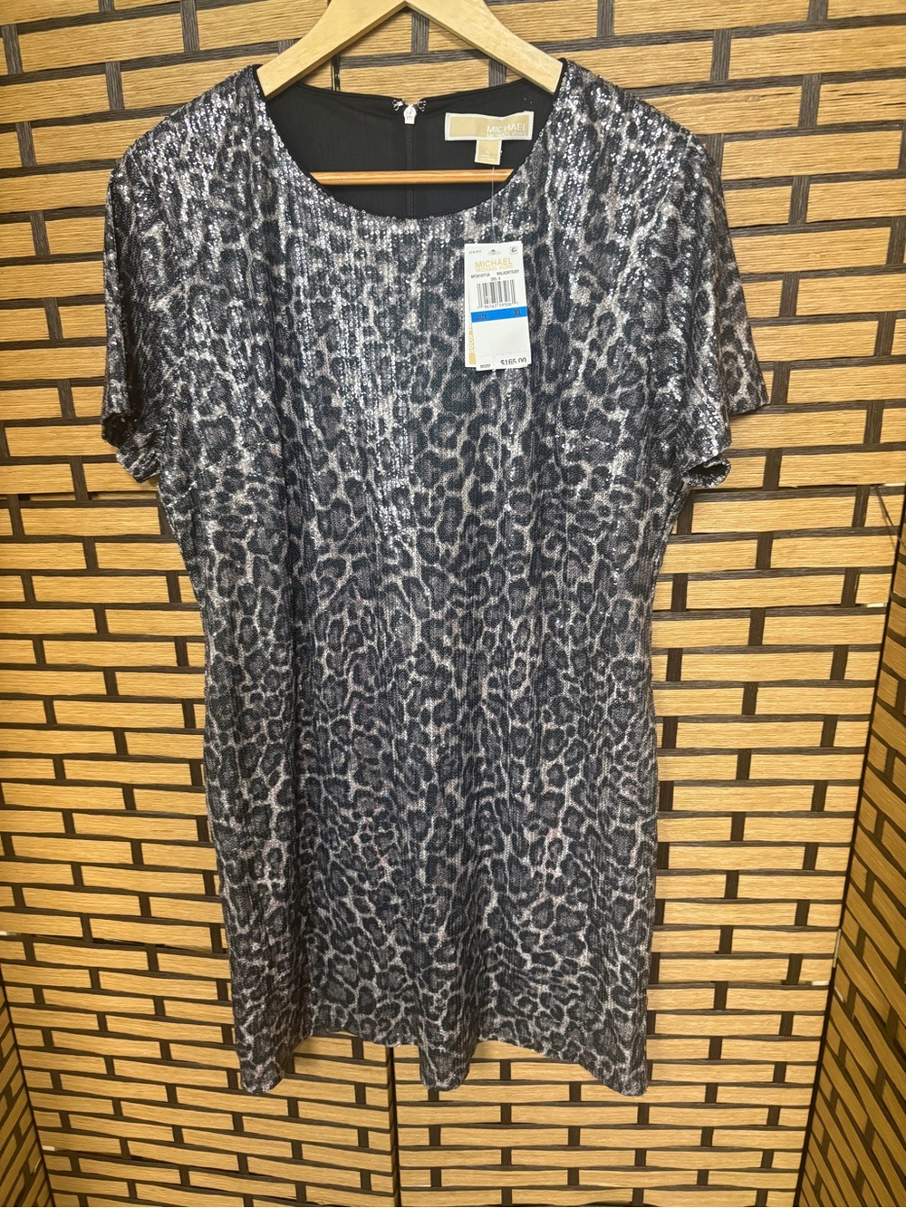 Michael Michael Kors gray sequin animal print dress size XL